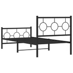 vidaXL Cadre de lit métal sans matelas avec pied de lit noir 90x200 cm