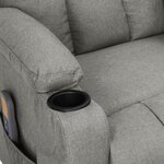 vidaXL Fauteuil électrique de massage Gris clair Tissu