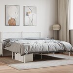 vidaXL Cadre de lit métal avec tête de lit blanc 135x190 cm