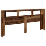 vidaXL Tête de lit à LED vieux bois 220x18 5x103 5cm bois d'ingénierie