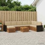 vidaXL Ensemble de canapés d'extérieur 9 Pièces Naturel et Beige