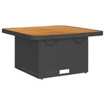 vidaXL Salon de jardin 3 Pièces avec coussins Noir Résine tressée