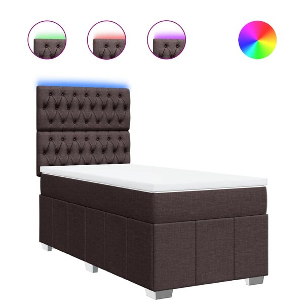 vidaXL Sommier à lattes de lit avec matelas Marron foncé 100x200 cm