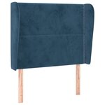 vidaXL Tête de lit avec oreilles Bleu foncé 103x23x118/128 cm Velours