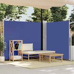 vidaXL Auvent latéral rétractable de patio 170x1200 cm Bleu