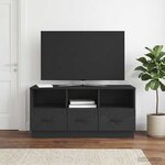 vidaXL Meuble TV avec tiroir Noir 102 x 34 5 x 47 cm Bois d'ingénierie