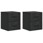 vidaXL Cabinet de chevet mural 2 pc Noir 34 5 x 33 x 40 cm