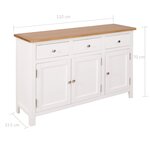 vidaXL Buffet 110x33 5x70 cm Bois de chêne massif