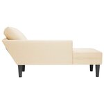 vidaXL Chaise longue avec coussin crème tissu en velours côtelé