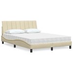 vidaXL Lit avec matelas crème 140x200 cm tissu