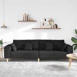 vidaXL Sofa en tissu avec coussin Noir 208 cm tissu