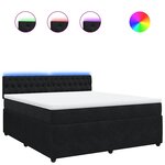 vidaXL Sommier à lattes de lit avec matelas Noir 180x200 cm Velours