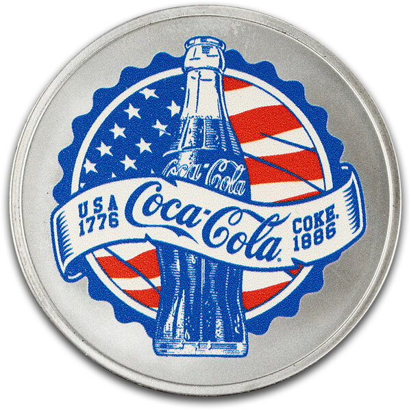 Monnaie COCA COLA 140 Anniversaire 1 Oz Medaille Argent USA (PRÉCOMMANDE)
