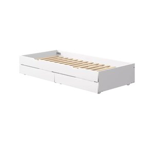 Flexa WHITE Lit gigogne extensible 90 x 190 cm avec 2 tiroirs Blanc