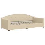 vidaXL Lit de jour avec lit gigogne crème 90x200 cm tissu