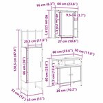 vidaXL Ensemble de mobilier de salle de bain avec étagère 3 Pièces Marron