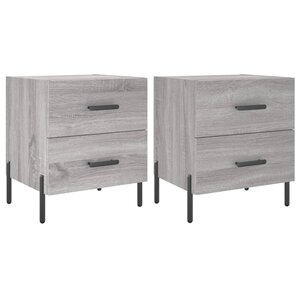 vidaXL Tables de chevet 2 Pièces sonoma gris 40x35x47 5 cm