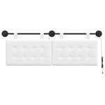 vidaXL Tête de lit suspendue Avec lumière LED Blanc Tissu
