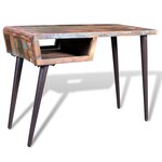 vidaXL Bureau avec pieds en fer Bois de récupération