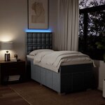 vidaXL Sommier à lattes de lit avec matelas gris clair 80x200 cm tissu