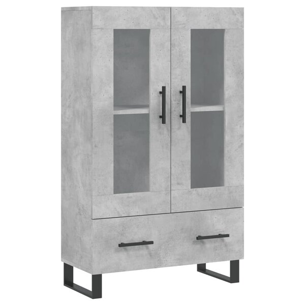 vidaXL Buffet haut gris béton 69 5x31x115 cm bois d'ingénierie