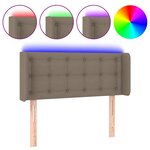 vidaXL Tête de lit à LED Taupe 93x16x78/88 cm Tissu