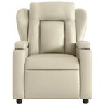 vidaXL Fauteuil inclinable électrique Crème Similicuir