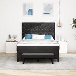 vidaXL Lit à ressorts avec matelas et banc noir 160x200 cm velours