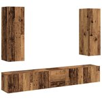 vidaXL Meubles TV muraux 5 Pièces vieux bois bois d'ingénierie