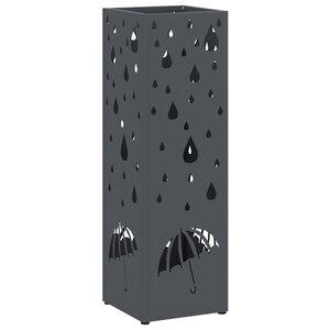vidaXL Porte-parapluie Anthracite 15 5 x 15 5 x 49 cm Métal
