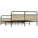 vidaXL Cadre de lit en métal sans matelas chêne sonoma 200x200 cm