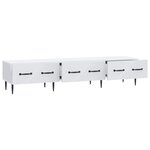 vidaXL Meuble TV Blanc 147 x 34 5 x 30 cm Bois d'ingénierie