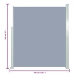 vidaXL Auvent latéral rétractable de patio 160x300 cm Gris