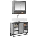 vidaXL Armoire lavabo de salle de bain sonoma gris bois d'ingénierie