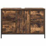 vidaXL Meuble sous-vasque avec tiroirs chêne fumé 90x34 5x60 cm