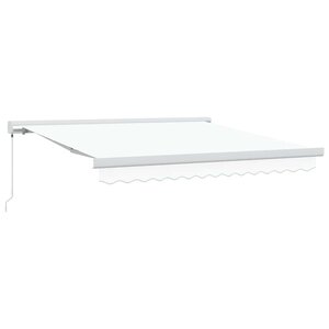 vidaXL Auvent Rétractable Blanc 350 x 250 cm Tissu et Métal