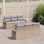 vidaXL Ensemble de canapé de jardin 7 Pièces Beige et Gris clair