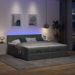 VidaXL Cadre de lit ottoman avec matelas gris foncé 200x200cm tissu