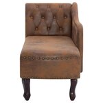 vidaXL Chaise longue Marron Similicuir daim