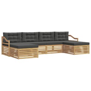 vidaXL Ensemble de canapés d'extérieur 6 Pièces Blanc et anthracite