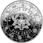 Pièce de monnaie en Argent 5 Cedis g 31.1 (1 oz) Millésime 2025 Anime Zodiac ARIES