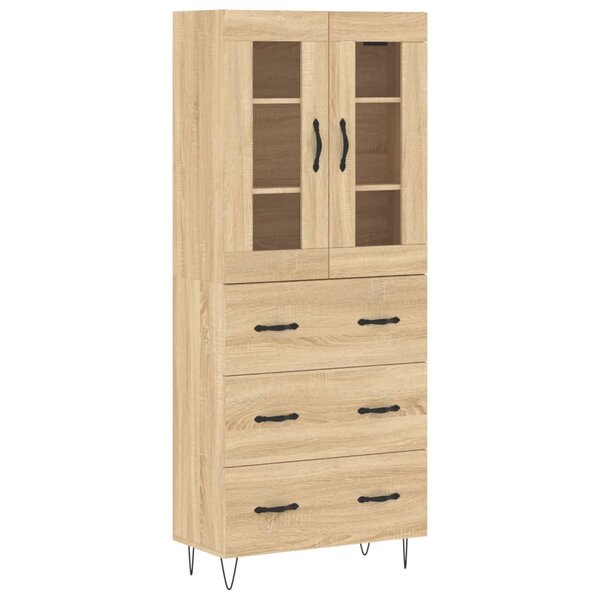vidaXL Buffet haut Chêne sonoma 69 5x34x180 cm Bois d'ingénierie