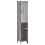 vidaXL Buffet haut Sonoma gris 34 5x34x180 cm Bois d'ingénierie