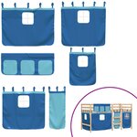 vidaXL Lit mezzanine enfants avec rideaux sans matelas bleu 80x200cm