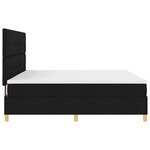 vidaXL Lit à ressorts avec matelas Noir 200 x 200 cm tissu