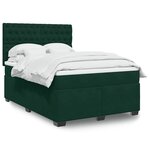 vidaXL Sommier à lattes de lit et matelas Vert foncé 140x200cm Velours