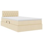 vidaXL Lit avec rangement et matelas avec matelas Crème 120 x 190 cm