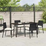 vidaXL Ensemble de salle à manger pour jardin 5 Pièces Noir Poly rotin