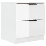 vidaXL Table de chevet Blanc brillant Bois d'ingénierie