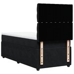 vidaXL Sommier à lattes de lit avec matelas Noir 100x200 cm Velours